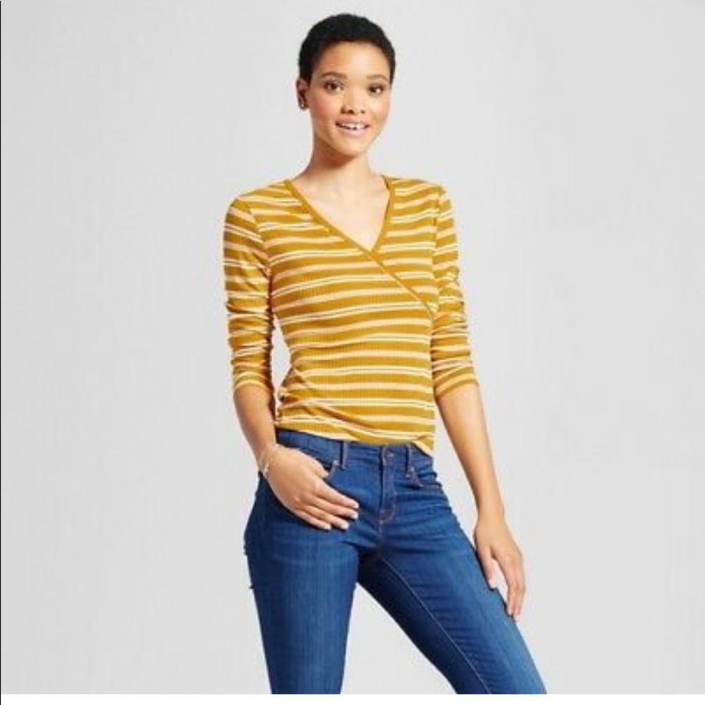 Mission Supply Company Yellow Stripe Wrap Shirt